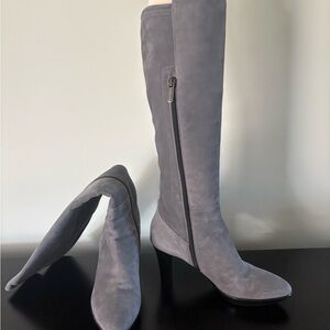 Aquatalia Gray Heeled Knee-High Boots